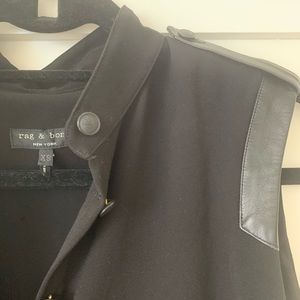 Rag & Bone Leather Trimmed Blouse